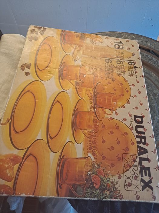 Duralex zestaw naczyń prl