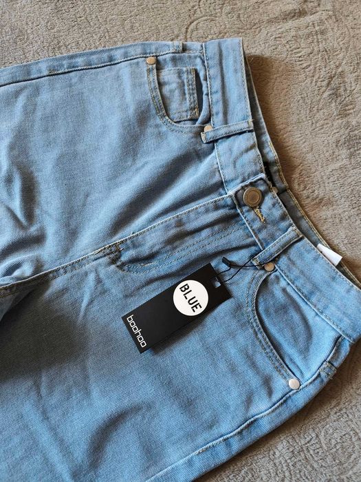 Jeansy z przetarciami BLUE Boohoo 34 - XS