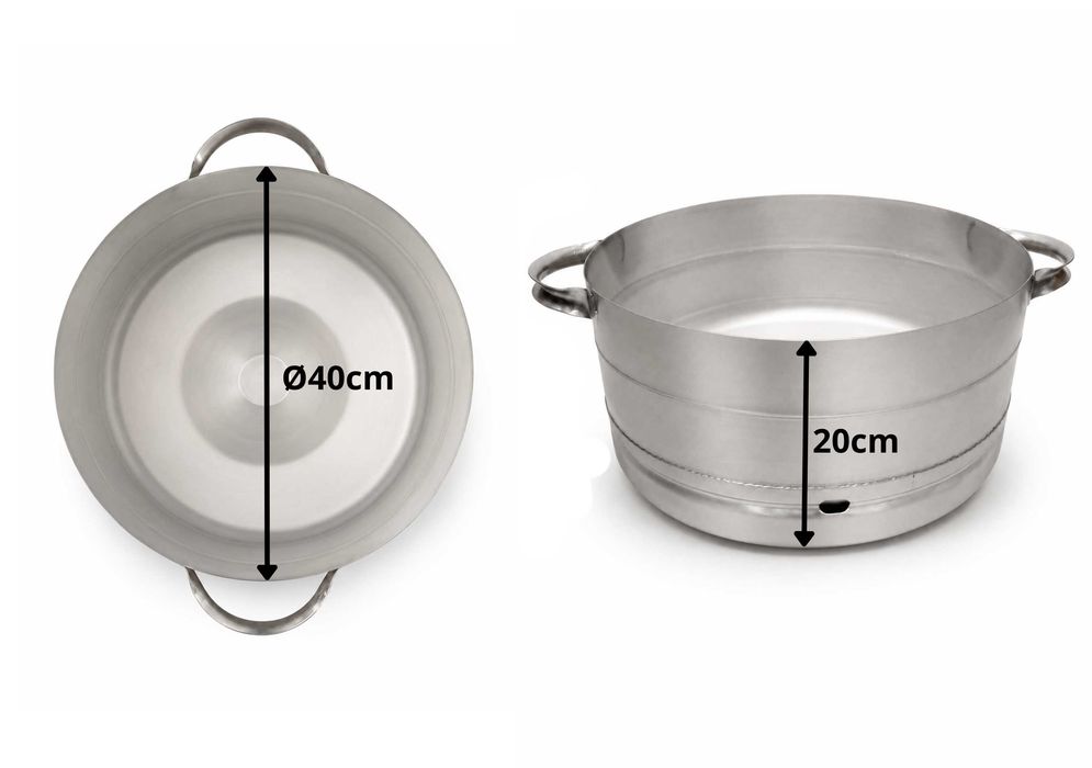 GARNEK do przetworów / do pasteryzacji, duży 20L stal inox NA KUCHENKĘ GAZOWĄ