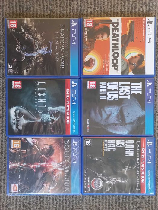 Диски Deathloop,Одни из нас,The Last Of Us,Middle-Earth Shadow of War