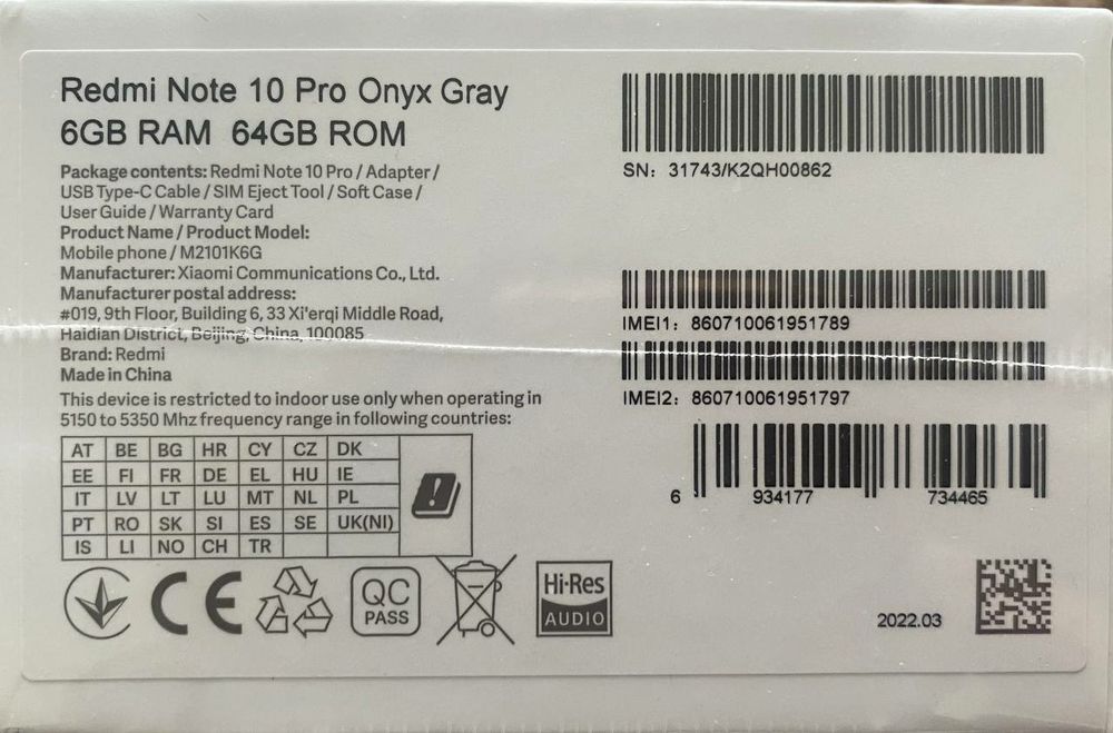 Новий смартфон Xiaomi Redmi Note 10 Pro 6/64