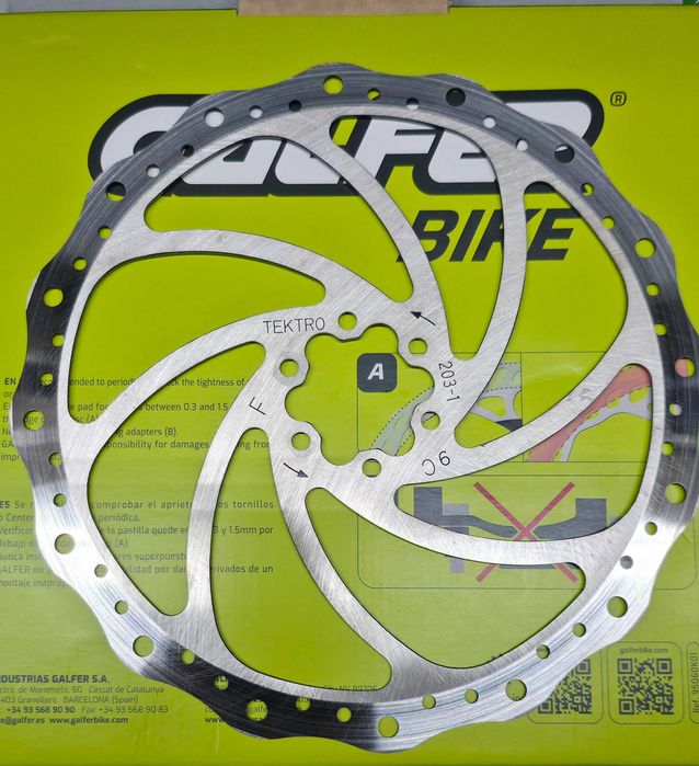 TEKTRO - DWIE Rowerowe tarcze hamulcowe 203mm