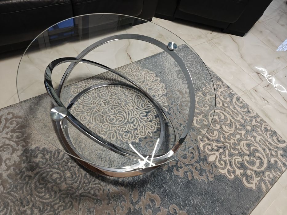 Stół szklany chrom połysk 80x45