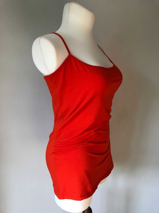 Intensywnie pomarańczowa bluzka regulowane ramiączka r.46 plus size