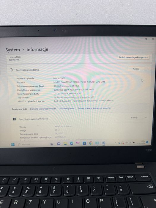 Lenovo thing Pad 32 gb RAM