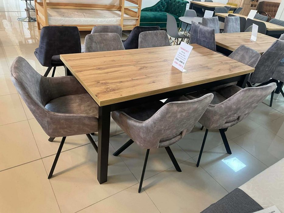 (264WN) Stół loft rozkładany + 6 krzeseł, okazja nowe, 1499 zł