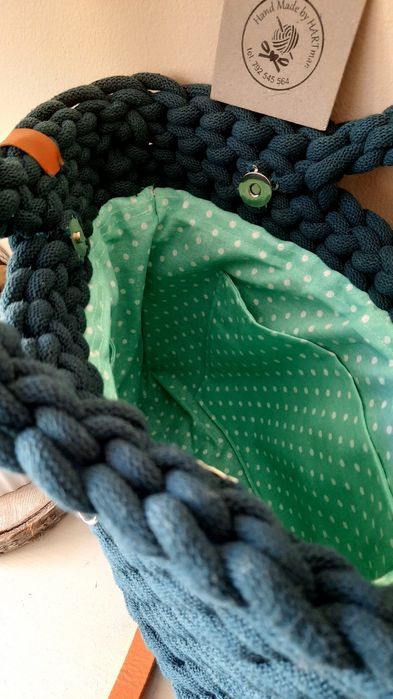 Torebka sznurek 9mm, rękodzieło,handmade