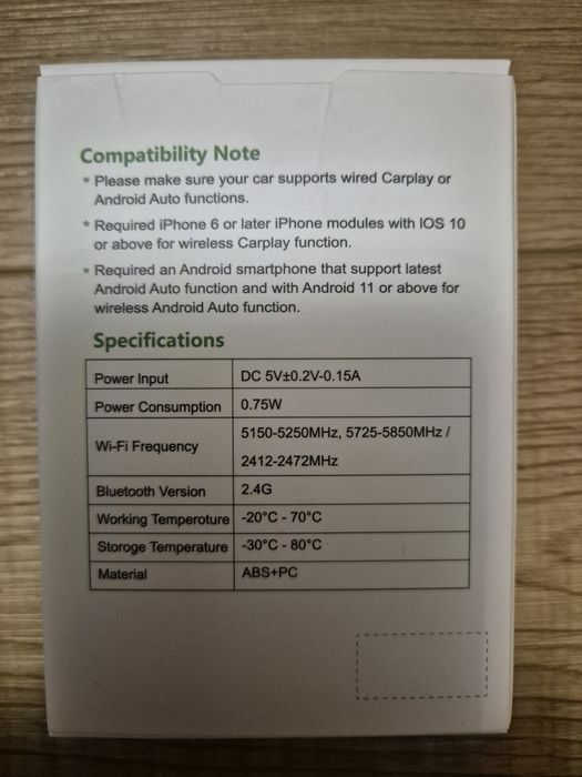 Adapter android auto carplay bezprzewodowy do samochodu