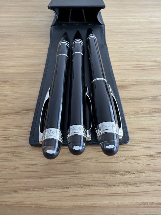 Conjunto Montblanc StarWalker (Tinteiro, Esferográfica, Lapiseira) + Bolsa Pele – Full Set