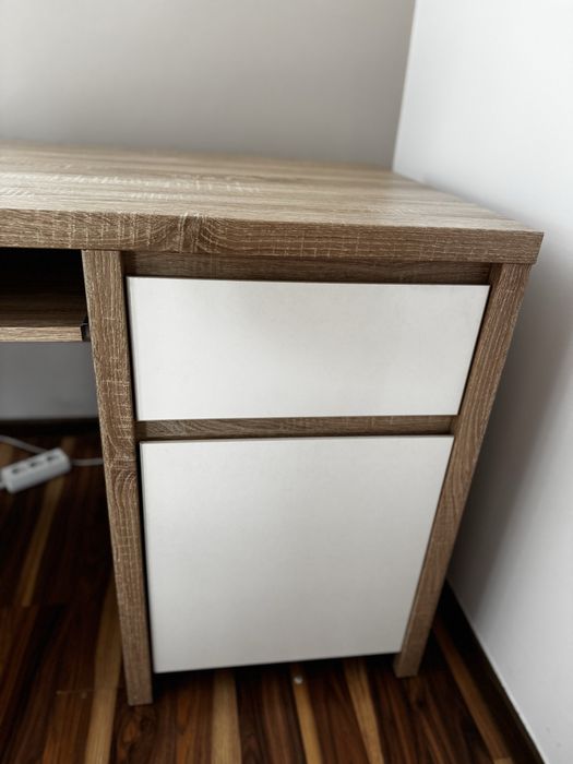 Biurko dąb sonoma + biel