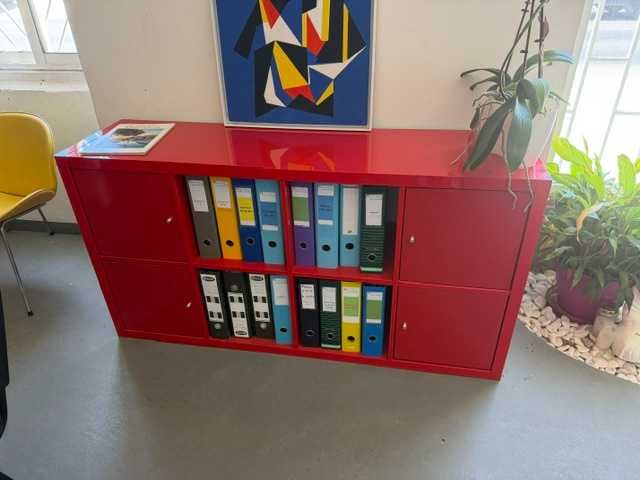 meuble ikea rouge