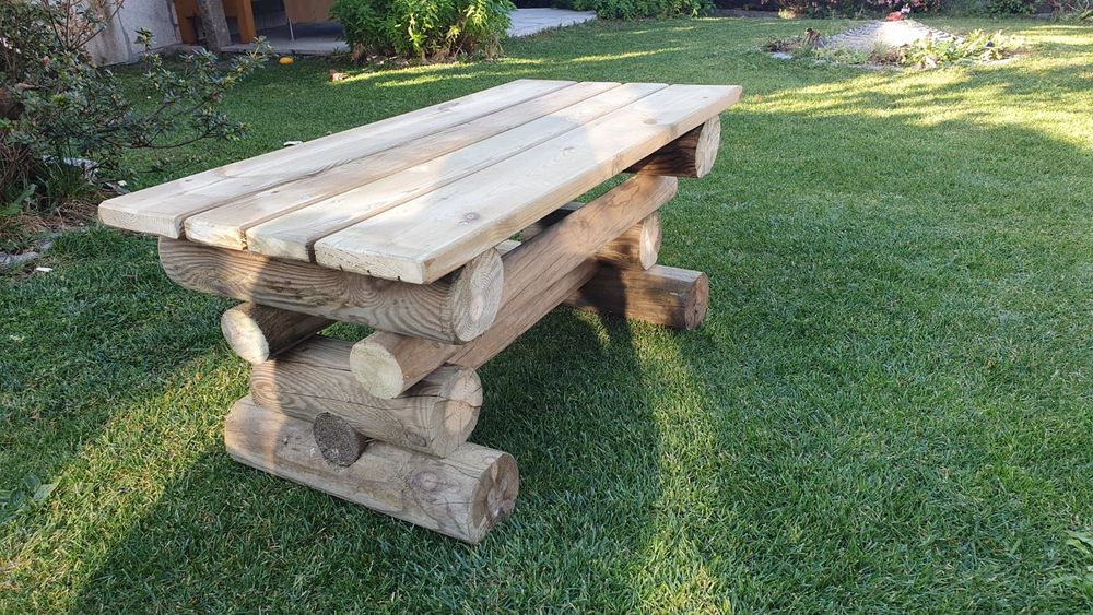 Banco de jardim, Madeira, Pinho, Rústico