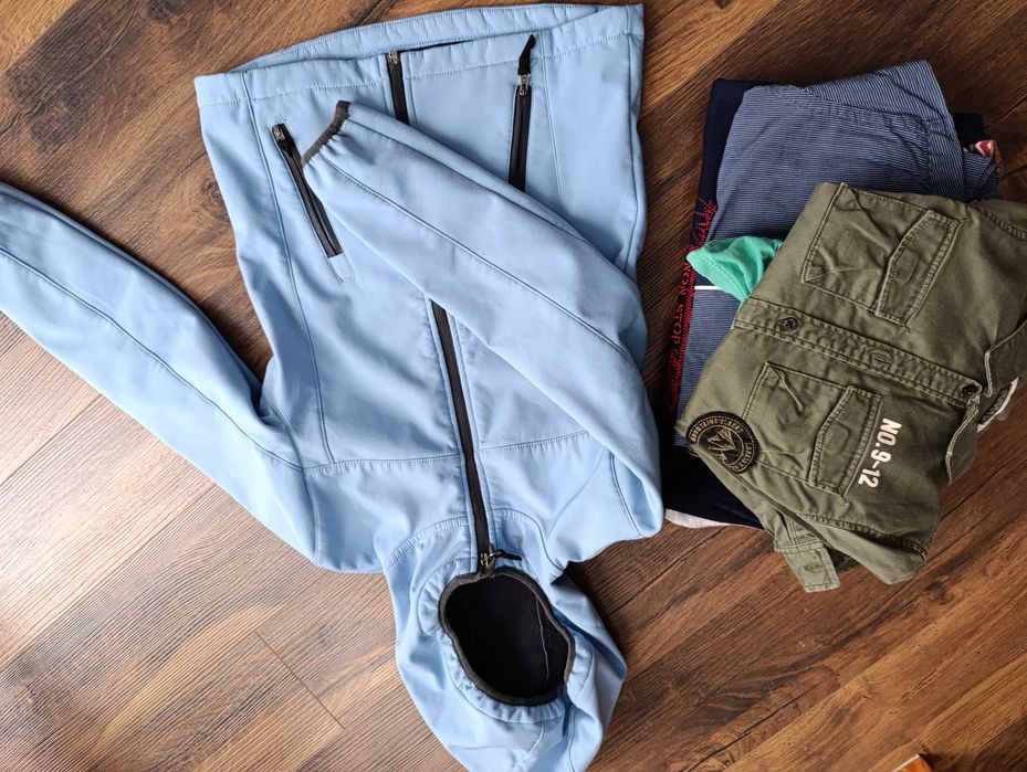 Kurtka chłopięca Softshell 128 bluzy zestaw 122/128