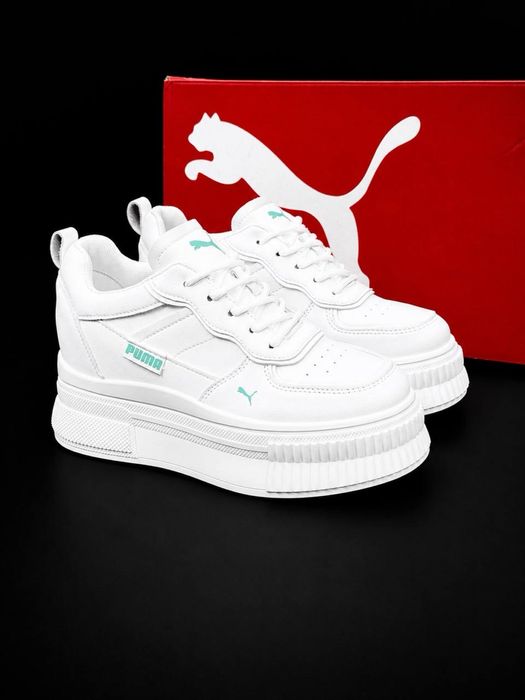 Женские кросовки Puma белые летние стильные красовки Кроссовки пума летние кожаные красовки на платформе кросівки puma жіночі