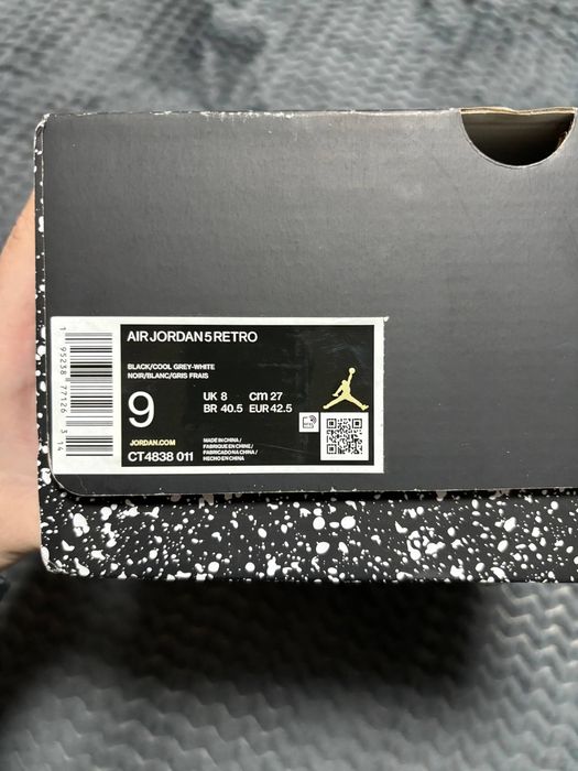 Nike Air Jordan 5 Retro Black White Grey Oreo