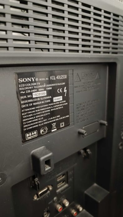 LCD телевізор SONY Bravia KDL 40U2530 на запчастини