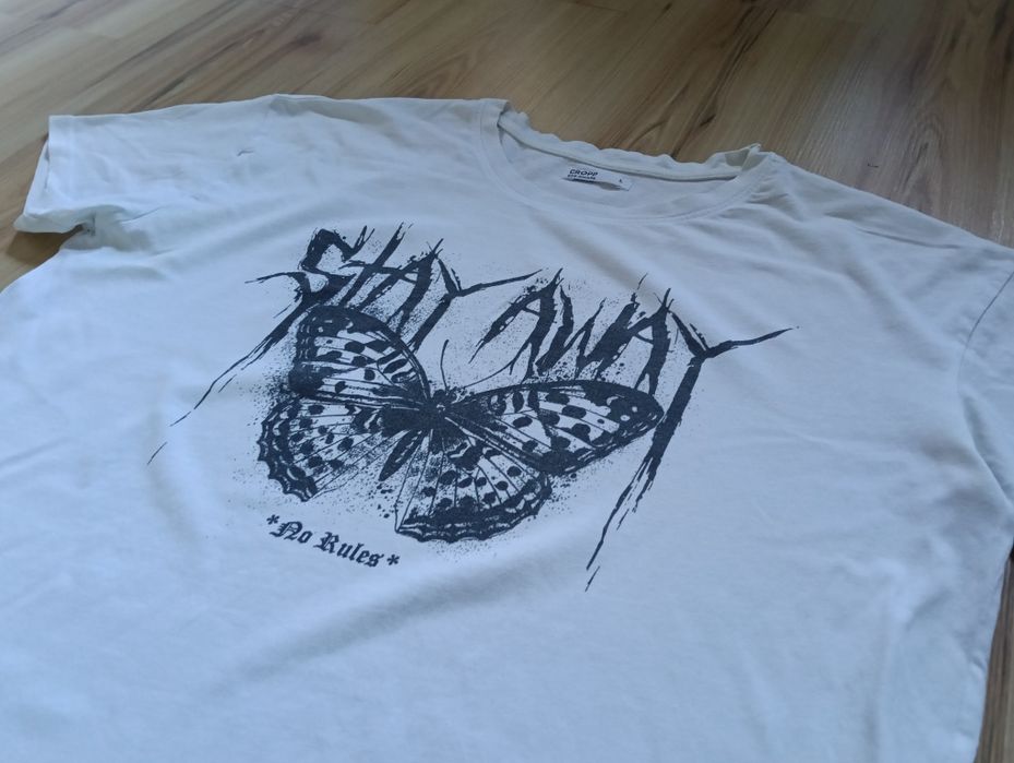 Biały T-shirt boyfriend