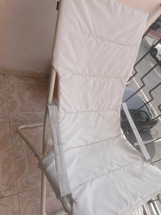 Cadeira Espreguiçadeira Reclinável / Reposera de Varanda (IKEA HÅMÖ) – Branca