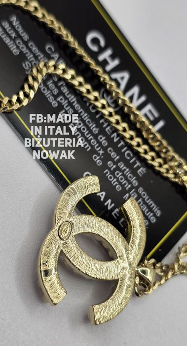 Naszyjnik łańcuszek cc chanel cyrkonie