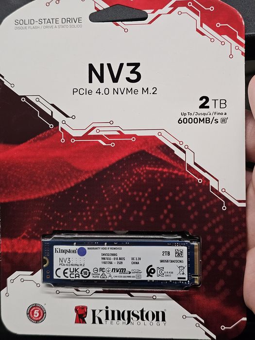 Nowy dysk Kingston  2TB ssd NV3 M.2 Pcie 4.0 NVMe (snv3s2000g)