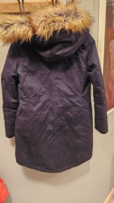 Kurtka zimowa damska Diverse S – parka z futerkiem, granatowa