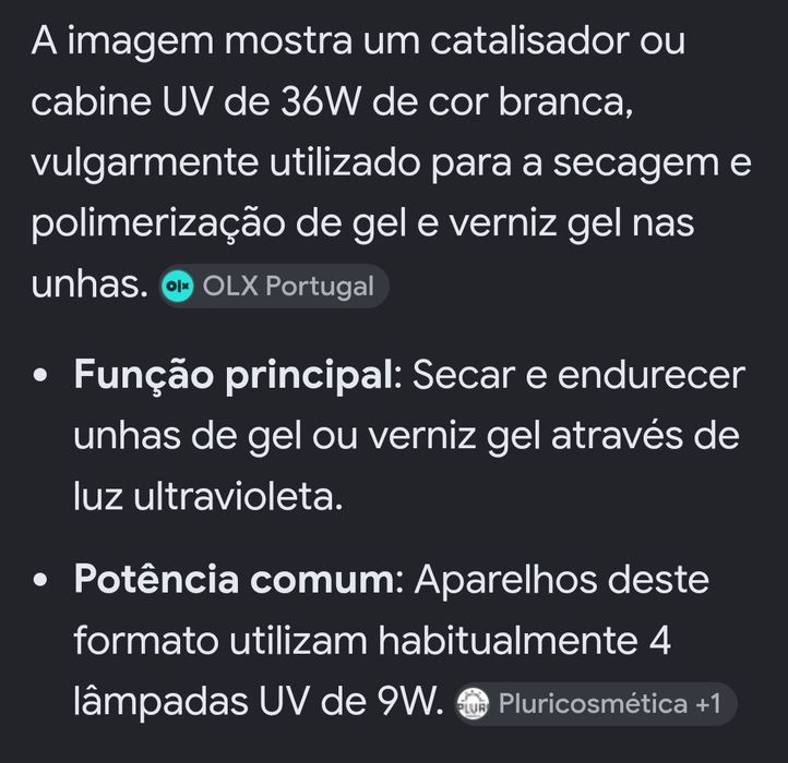 Cabine UV catalisador