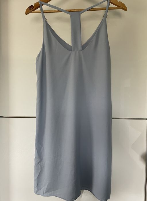 Sukienka trapezowa zwiewna cienkiutka na szelkach S M