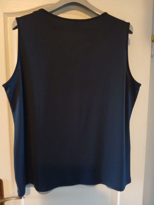 Granatowa bluzka nowa plus size 48 cekiny stylowa