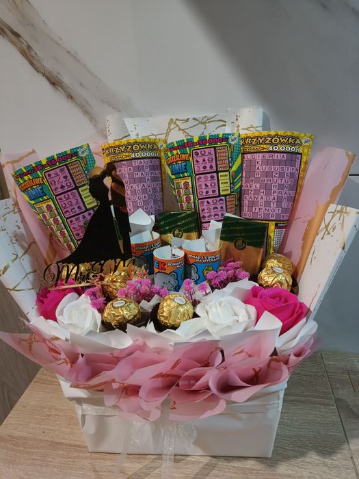 Box na ślub ze zdrapek Słodki Box Bukiet na ślub