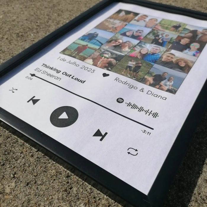 Quadros presente natal decorativos Spotify mapa estrelas fotos