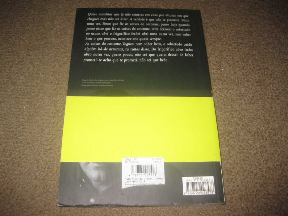 Livro "A Casa Quieta" de Rodrigues Guedes de Carvalho