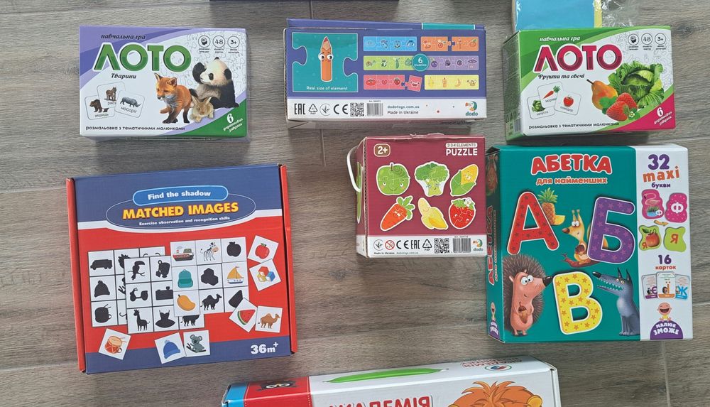 Ігри, пазли, абетка, лото, академія розвитку, тіні