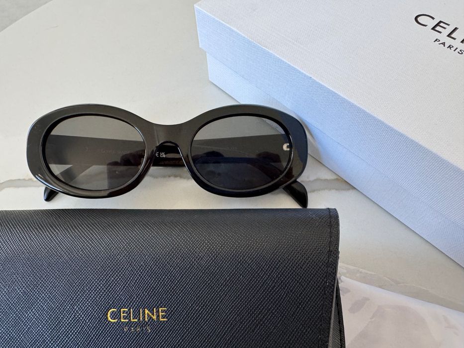 Okulary Celine nowe czarne Etui zlote
