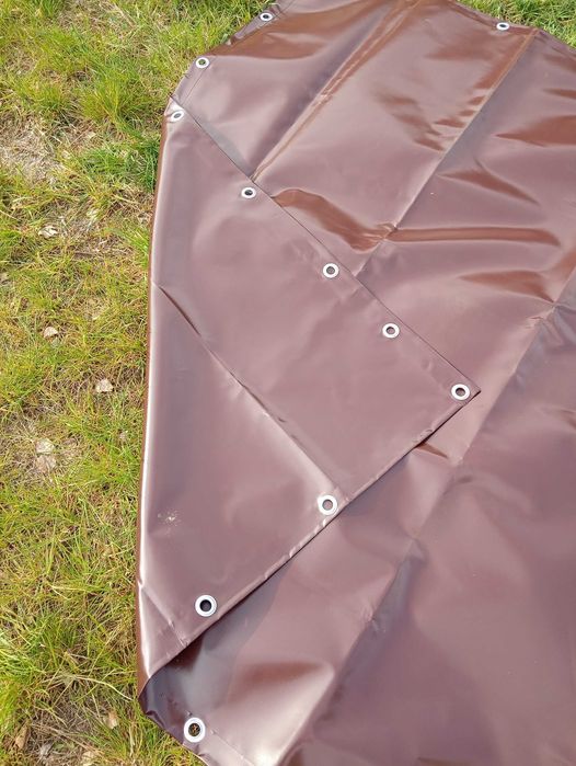 MOCNA PLANDEKA PCV Brązowa 650g/m² – 2 x 3,75 m (Stan Idealny!)