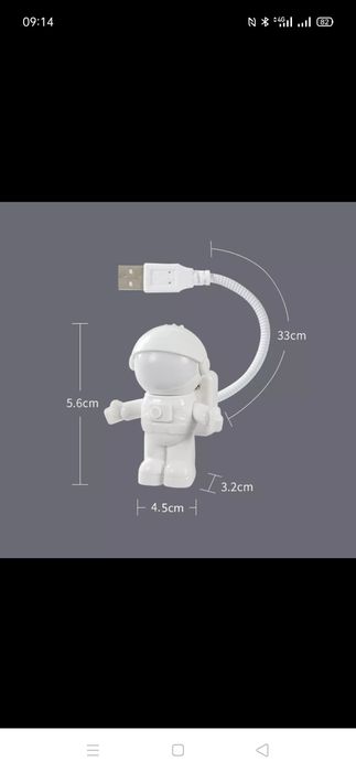 Астронавт USB- светильник от Повербанка Компьютера Ночник