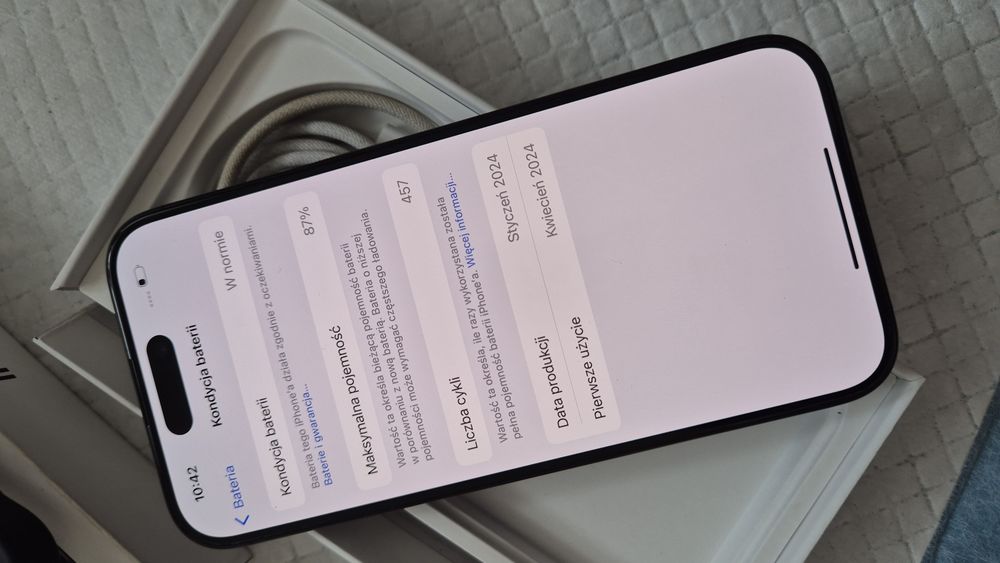 Idealny Iphone 15 pro 128gb , bez rat, nie naprawiany, 100% pewny