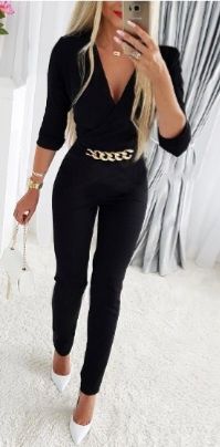 Czarny kombinezon damski roz M
