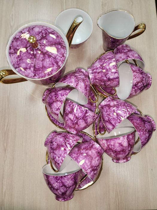 Чайний сервіз. Пареляна польського виробництва 1970-80рр.Тонкий фарфор