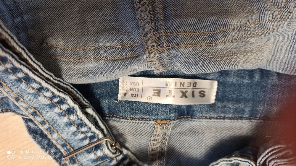 Ogrodniczki jeansowe, krótkie spodenki rozmiar S