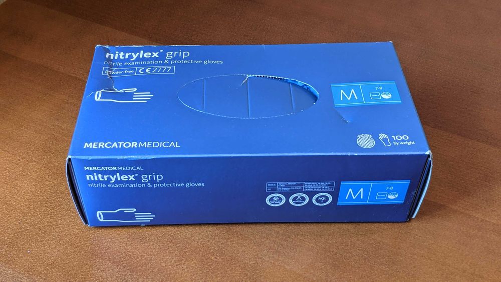 Рукавички нітрилові Nitrylex Grip M (7-8)