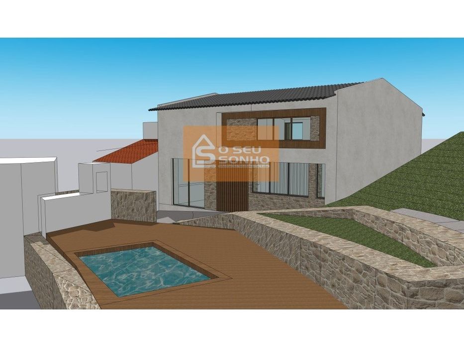 Moradia T2 com Projeto Aprovado com Piscina na Serra