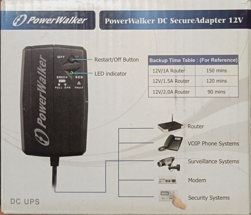Mini UPS (ДБЖ) PowerWalker DC SecureAdapter 12V (DC SECUREADAPTER 12V)