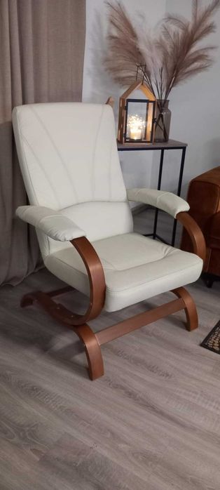 Fotel FINKA nowy prawdziwa naturalna skóra OKAZJA DOSTĘPNE OD RĘKI