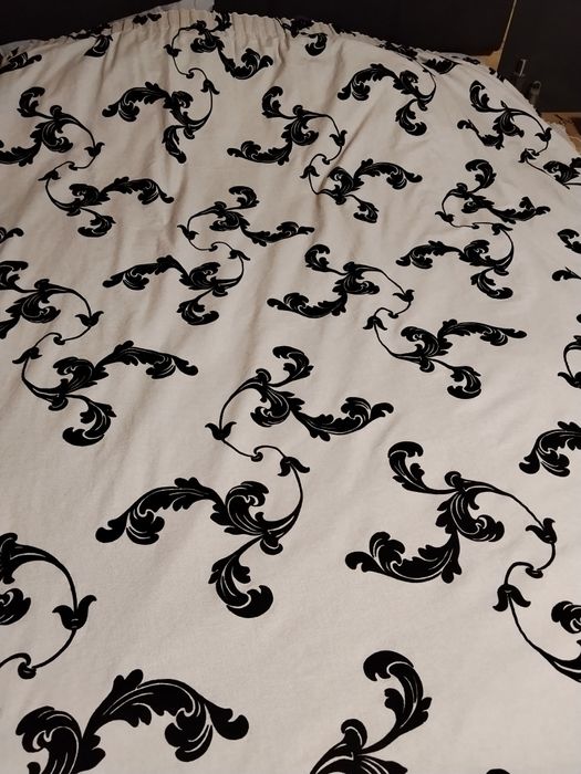 Штора широка  сірий/чорний