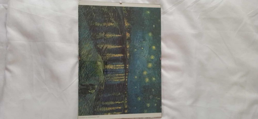 Obraz "Gwiaździsta noc nad Rodanem" Vincent Van Gogh reprodukcja 21x30