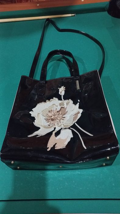 Torba damska Riccaldi czarna z połyskiem