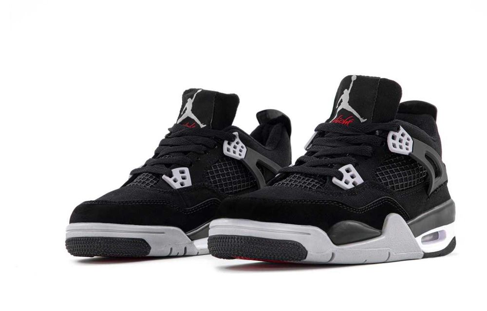 Женские кроссовки Nike Air Jordan 4 "Black/Grey" Размеры 36-40