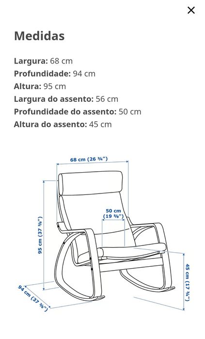 Cadeira de baloiço em pele (Ikea)