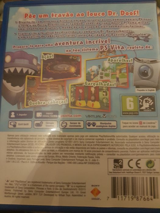 Jogo ps vita phineas e ferb e lego movie