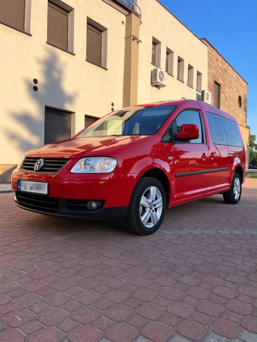 Volkswagen Caddy Life Maxi 1.6 MPI + LPG bogato wyposażony,klima, bagażnik rowerowy, serwisowany, długi 7 osobowy, zarejesrowany, bardzo zadbany